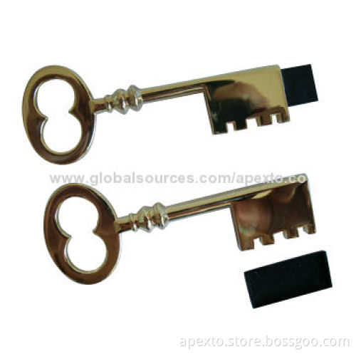 Golden USB Flash Drives, 8 or 16GB with Plug-and-play Function, Support Customized Logo Printing